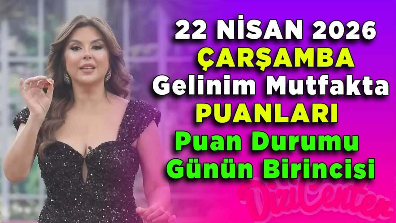 22 Nisan Çarşamba Gelinim Mutfakta Puanları Puan Durumu Günün Birincisi