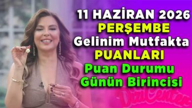 11 Haziran Perşembe Gelinim Mutfakta Puanları Puan Durumu Günün Birincisi