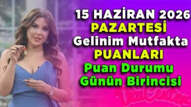 15 Haziran Pazartesi Gelinim Mutfakta Puanları Puan Durumu Günün Birincisi